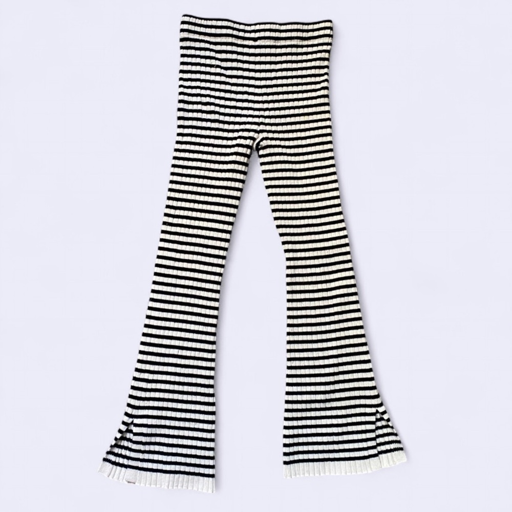 7/$20 H&M Striped Black and White/Cream Kids Flared Legging Bottoms
